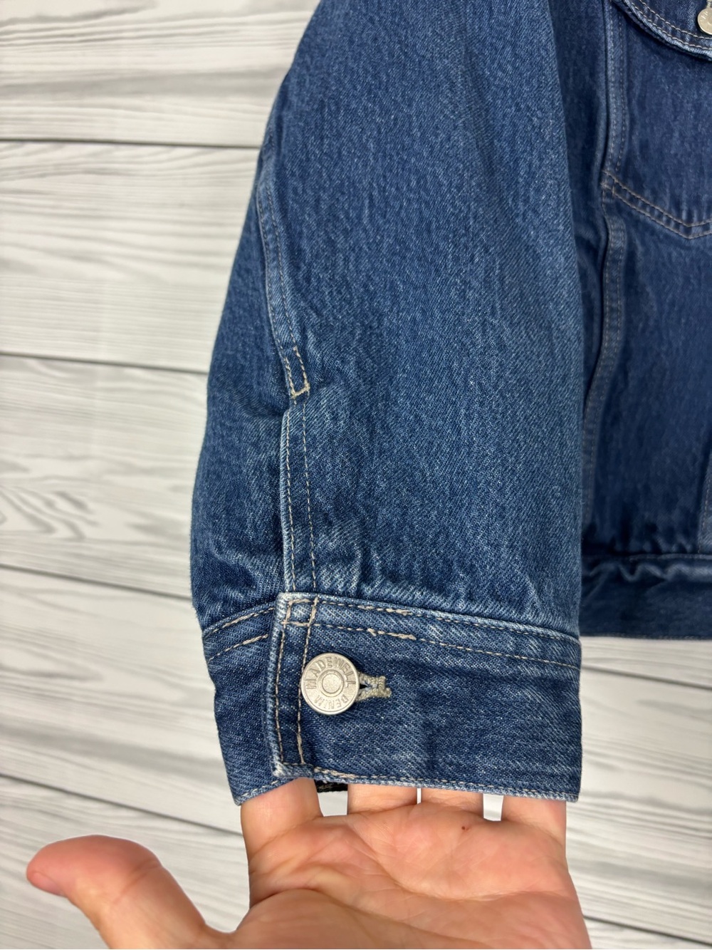Madewell Sherpa lined denim Jean jacket size XL - Picture 2 of 10